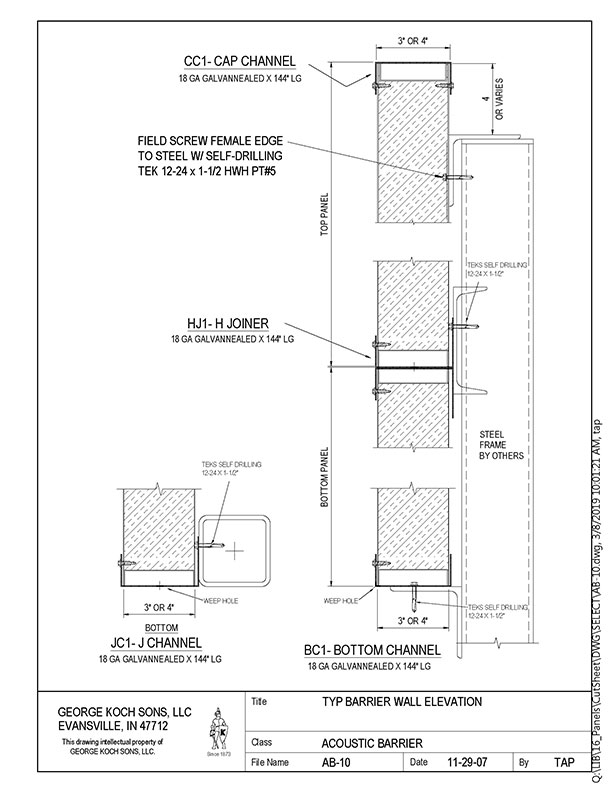 AB-10 Type-Barrier Wall Elevation Multi-Level