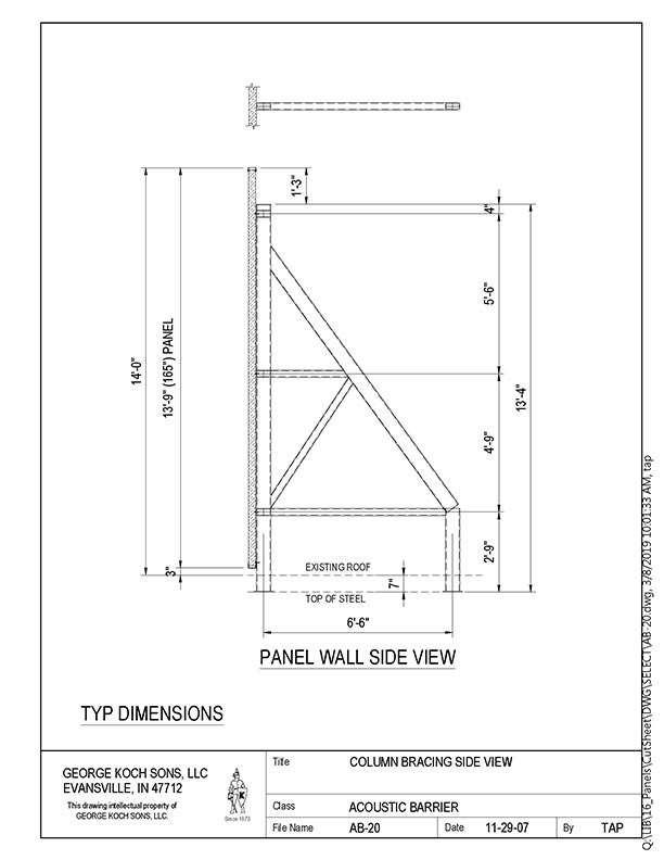 AB-20 Column Bracing Side View